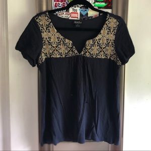 lucky brand embroidered top